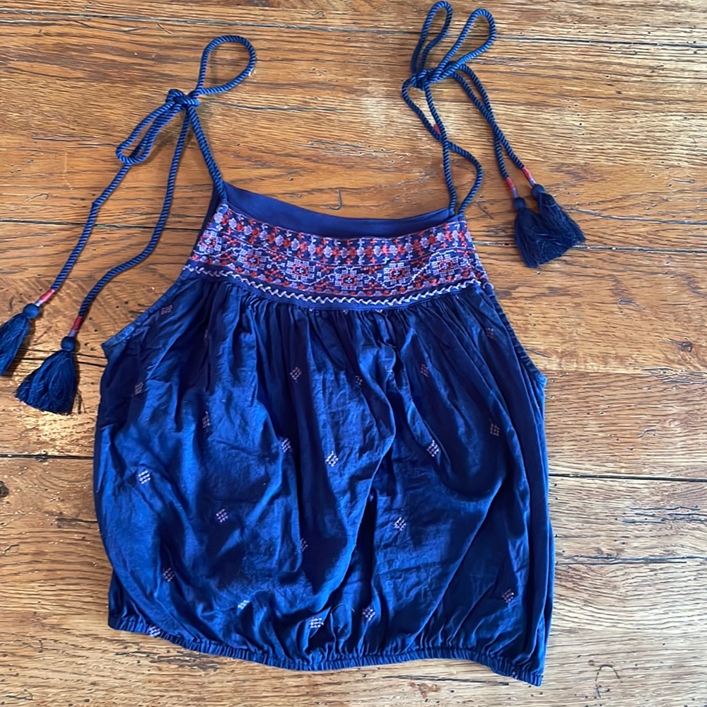 Cropped free people top with embroidery